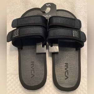 NEW RVCA MENS PEAK BLACK SLIDE SANDAL size 9